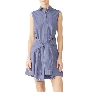 Derek Lam 10 Crosby Sleeveless Tie-Waist Shirtdress